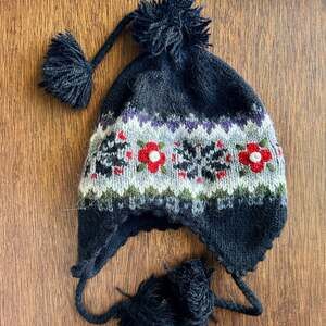 Fair Isle Beanie Neckworks Floral Wool Alpaca Hat Black